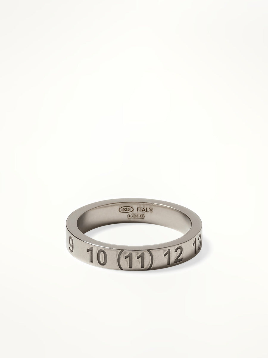 Maison Margiela Numerical 4mm Ring in Silver