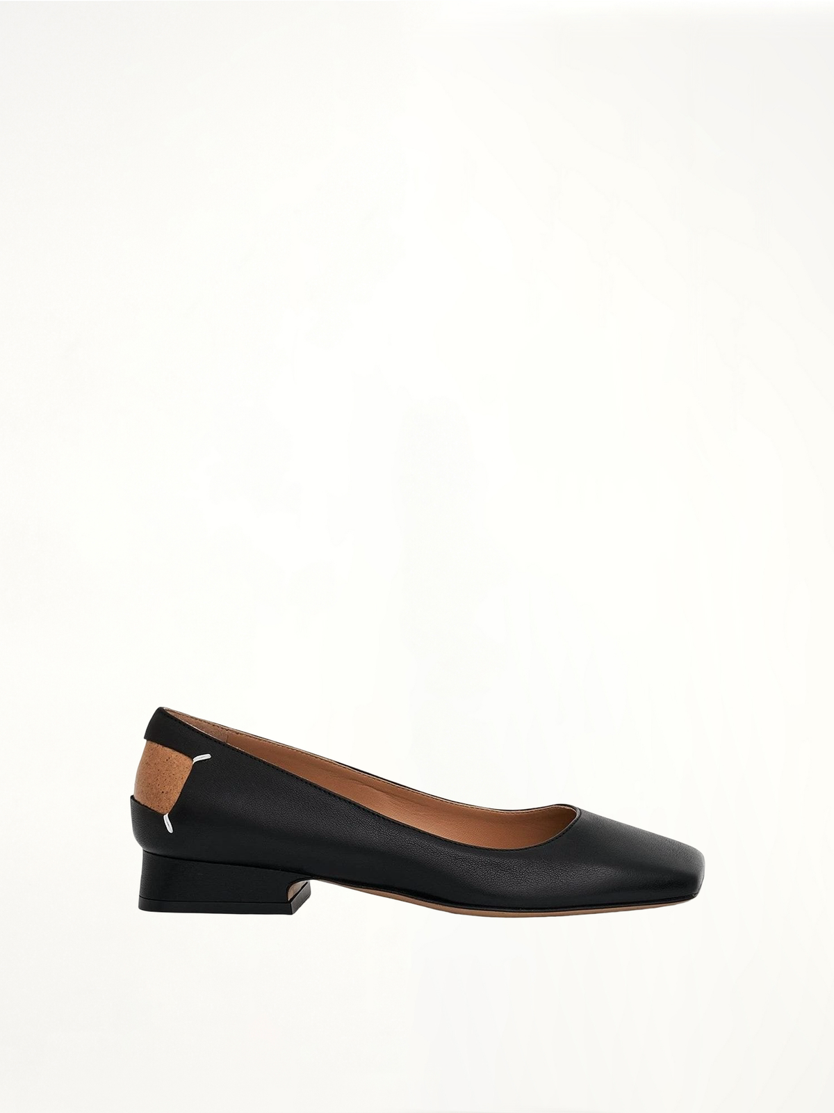 Four Stitches Decortique Ballerinas in Black Side View | MAISON MARGIELA