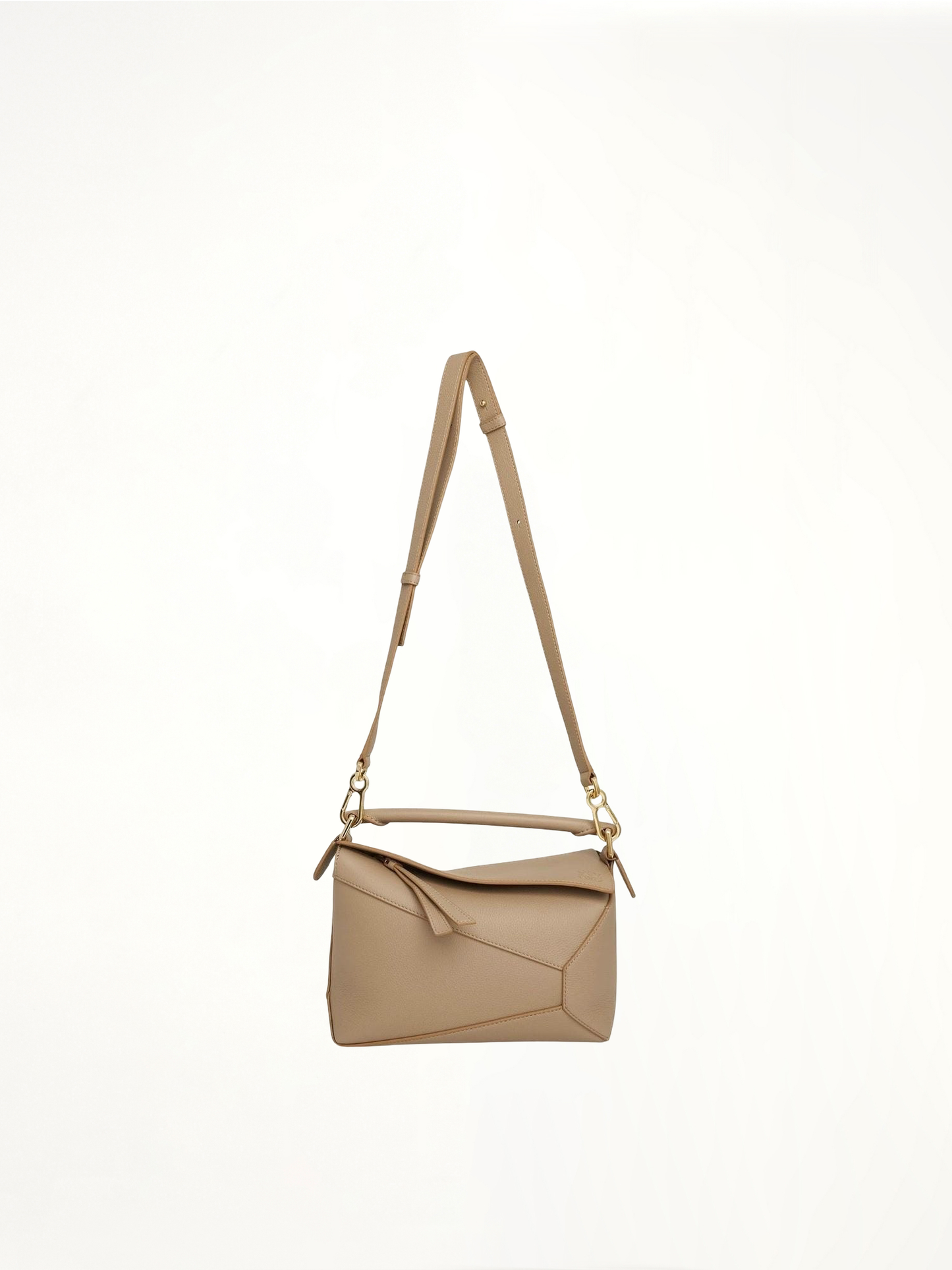 Small Puzzle Edge Bag in Soft Grained Calf in Sand