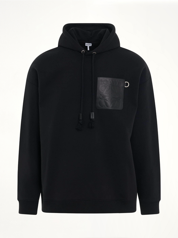 Anagram Patch Pocket Hoodie in Black