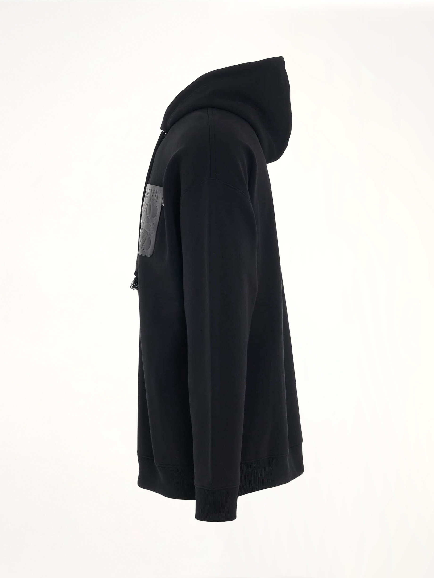 Anagram Patch Pocket Hoodie in Black