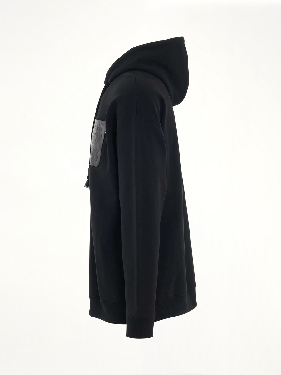 Anagram Patch Pocket Hoodie in Black