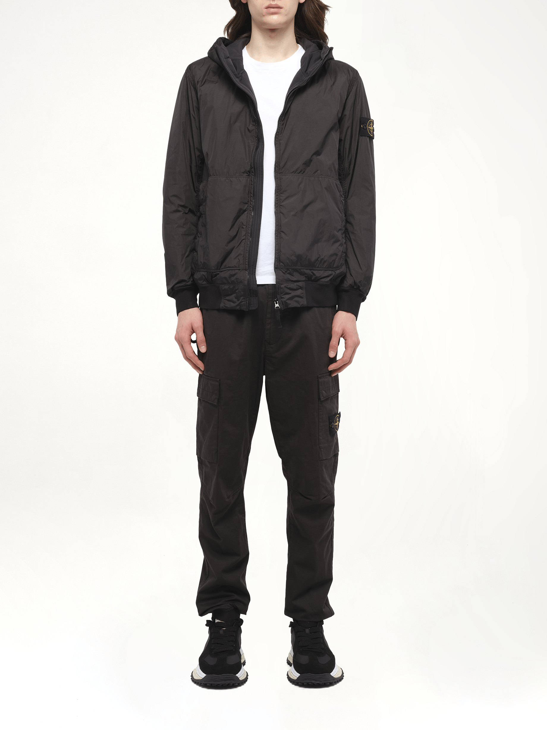 410001 Garment Dyed Crinkle Reps Jacket in Black