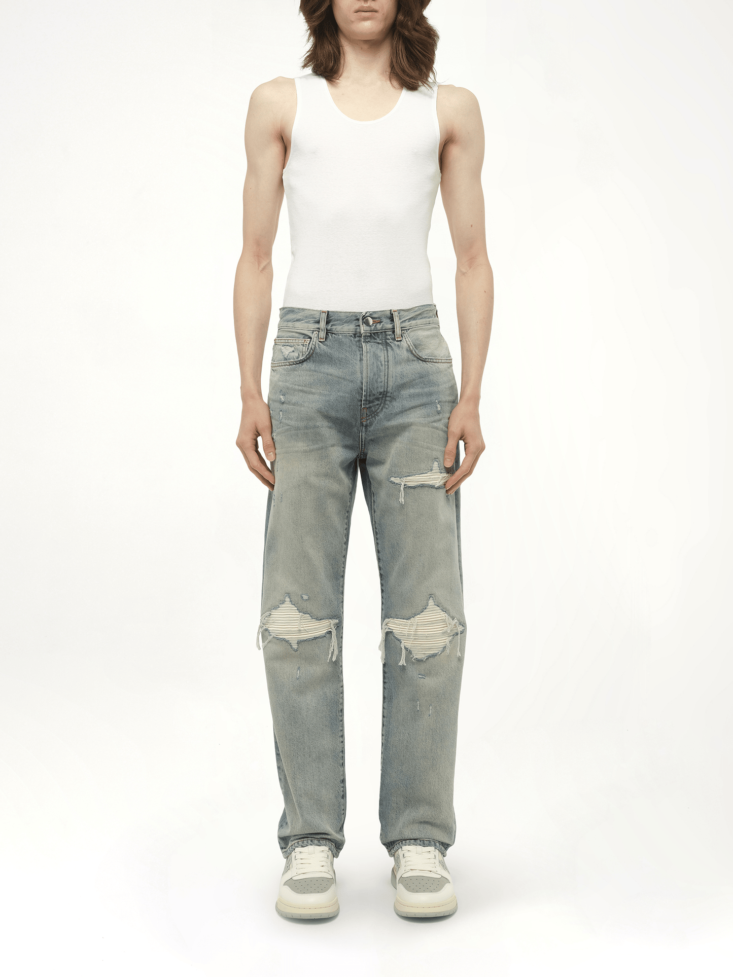 Suede Straight MX1 Jeans in Antique Indigo