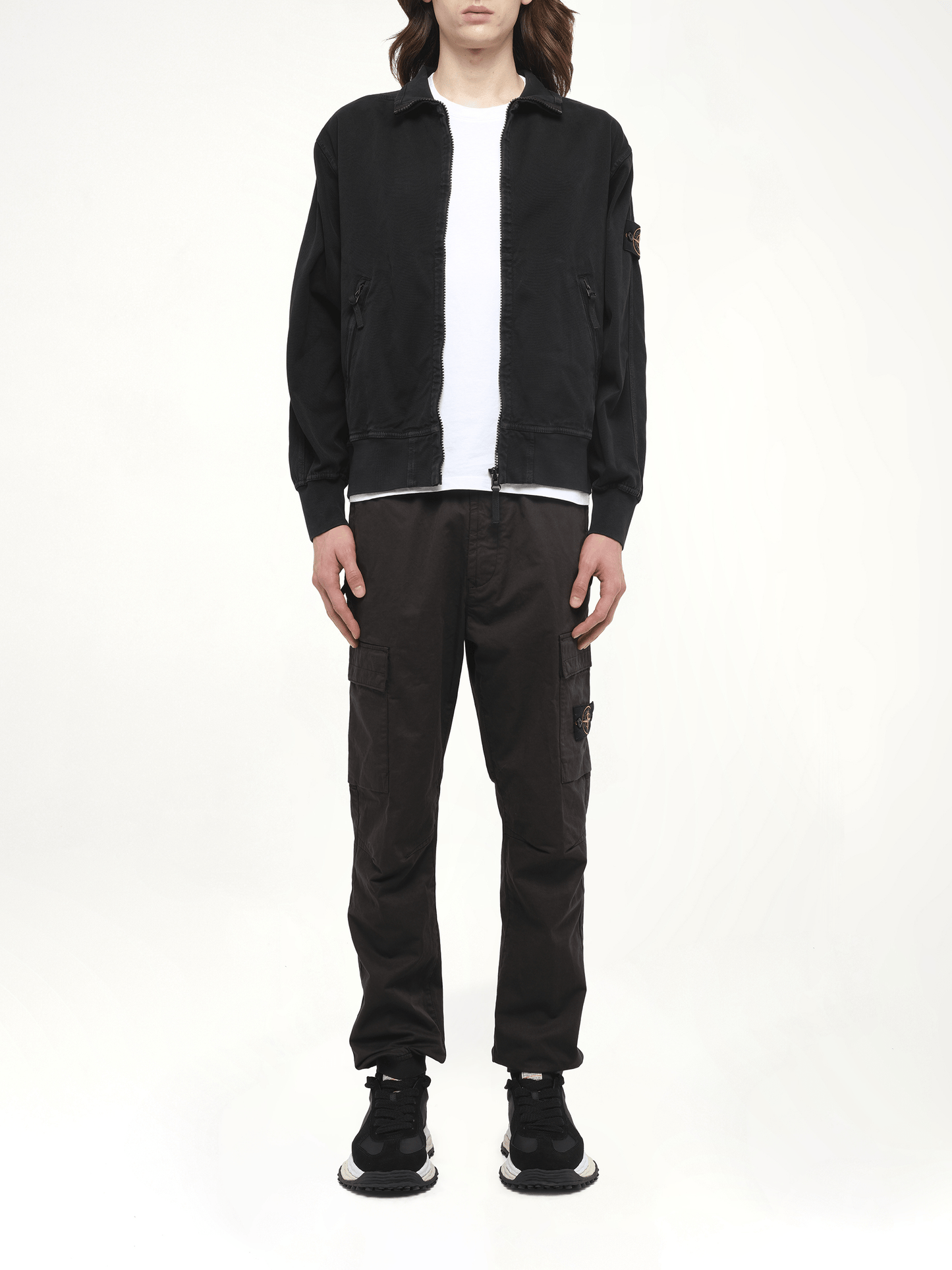 610005 Giubbotto Zip Up Cardigan in Black