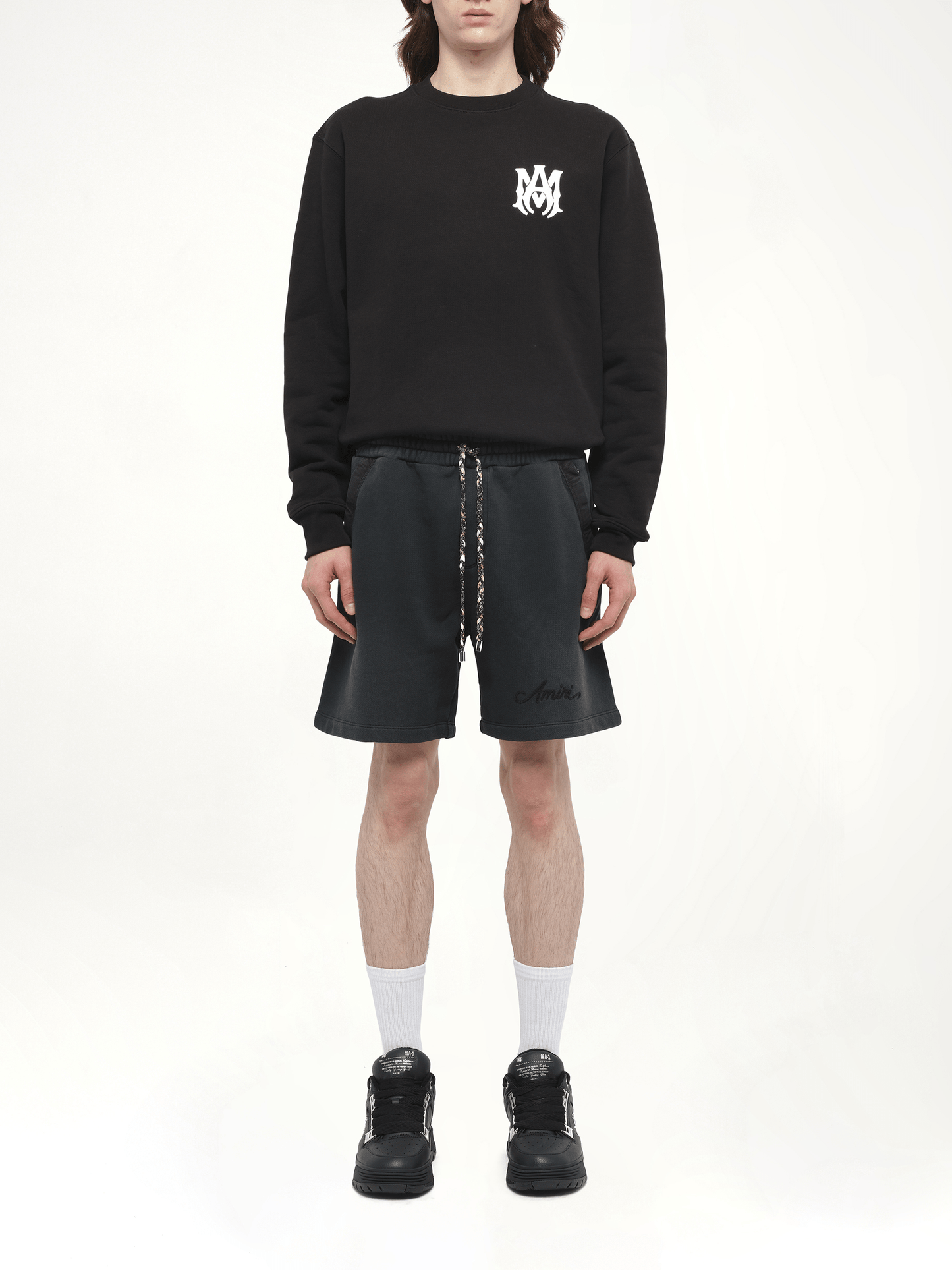Bleach Bandana Shorts in Black