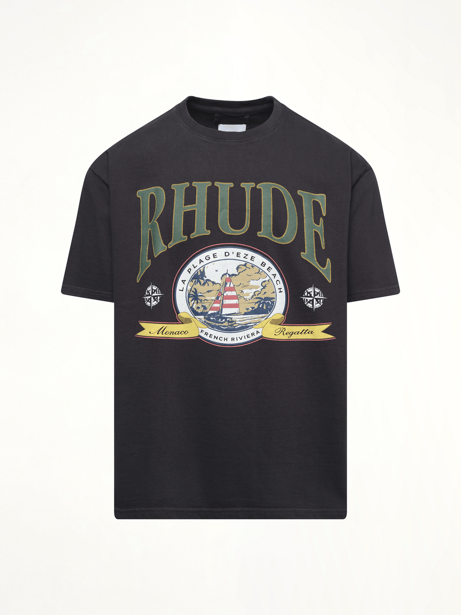 Rhude Monaco Regatta T-Shirt in Vintage Black