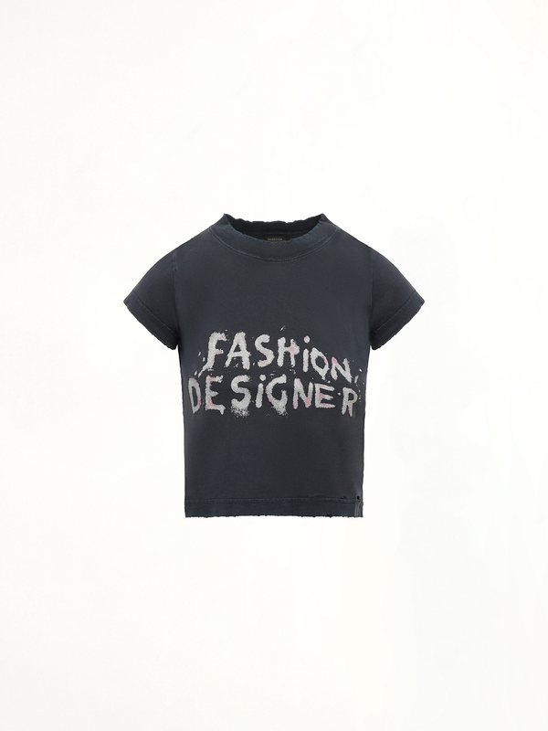 Balenciaga Shrunk T-Shirt in Faded Washed Black