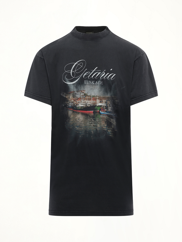 Balenciaga Getaria Oversized T-Shirt in Faded Washed Black
