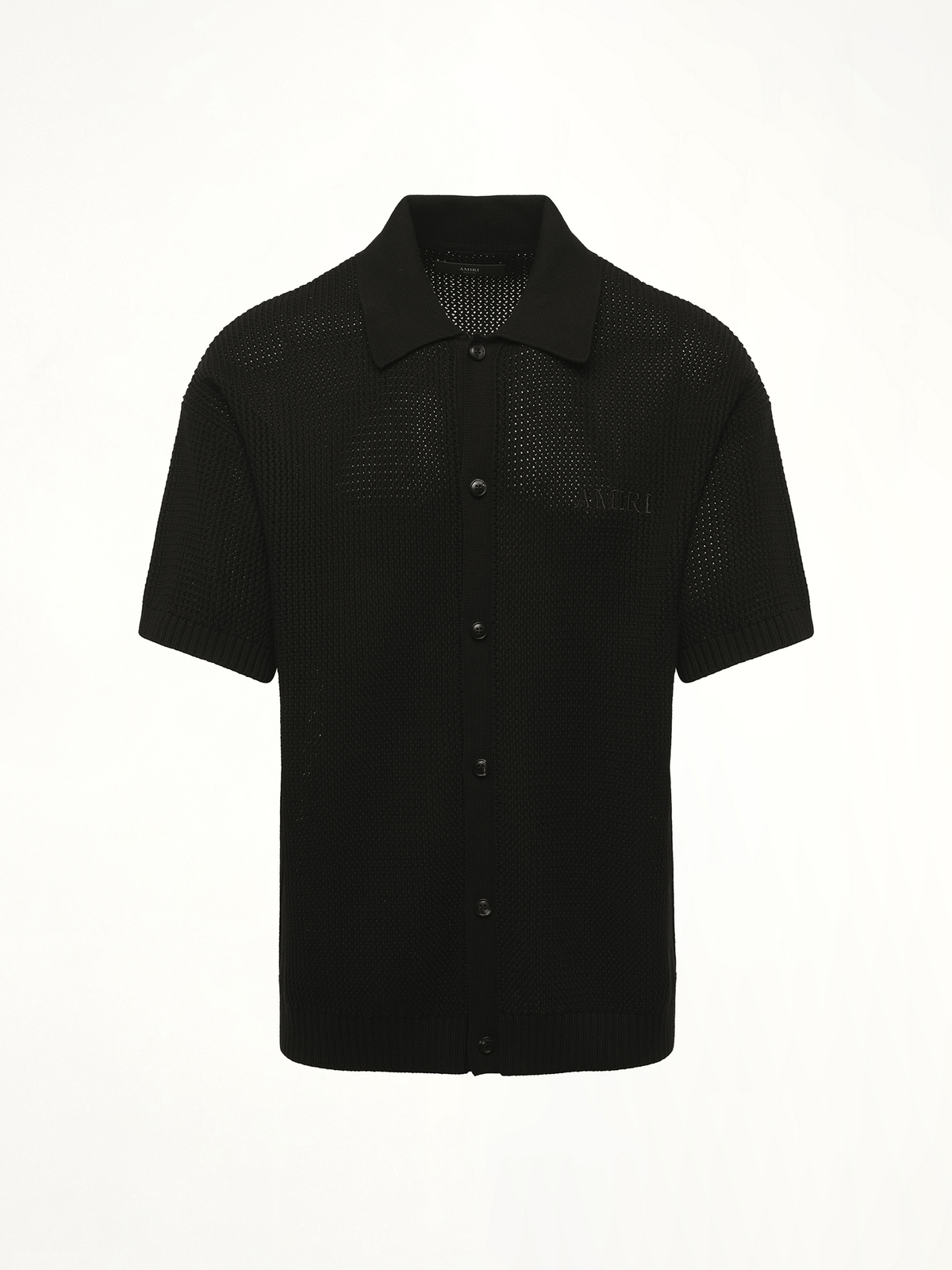 Amiri Crochet Mesh Shirt in Black
