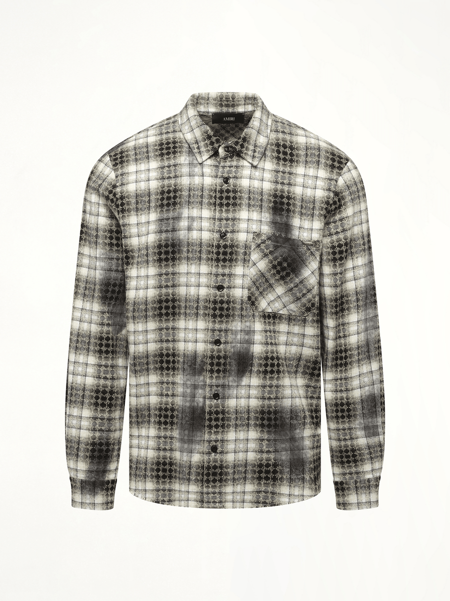 MA Quad Bleach Flannel Shirt in Black