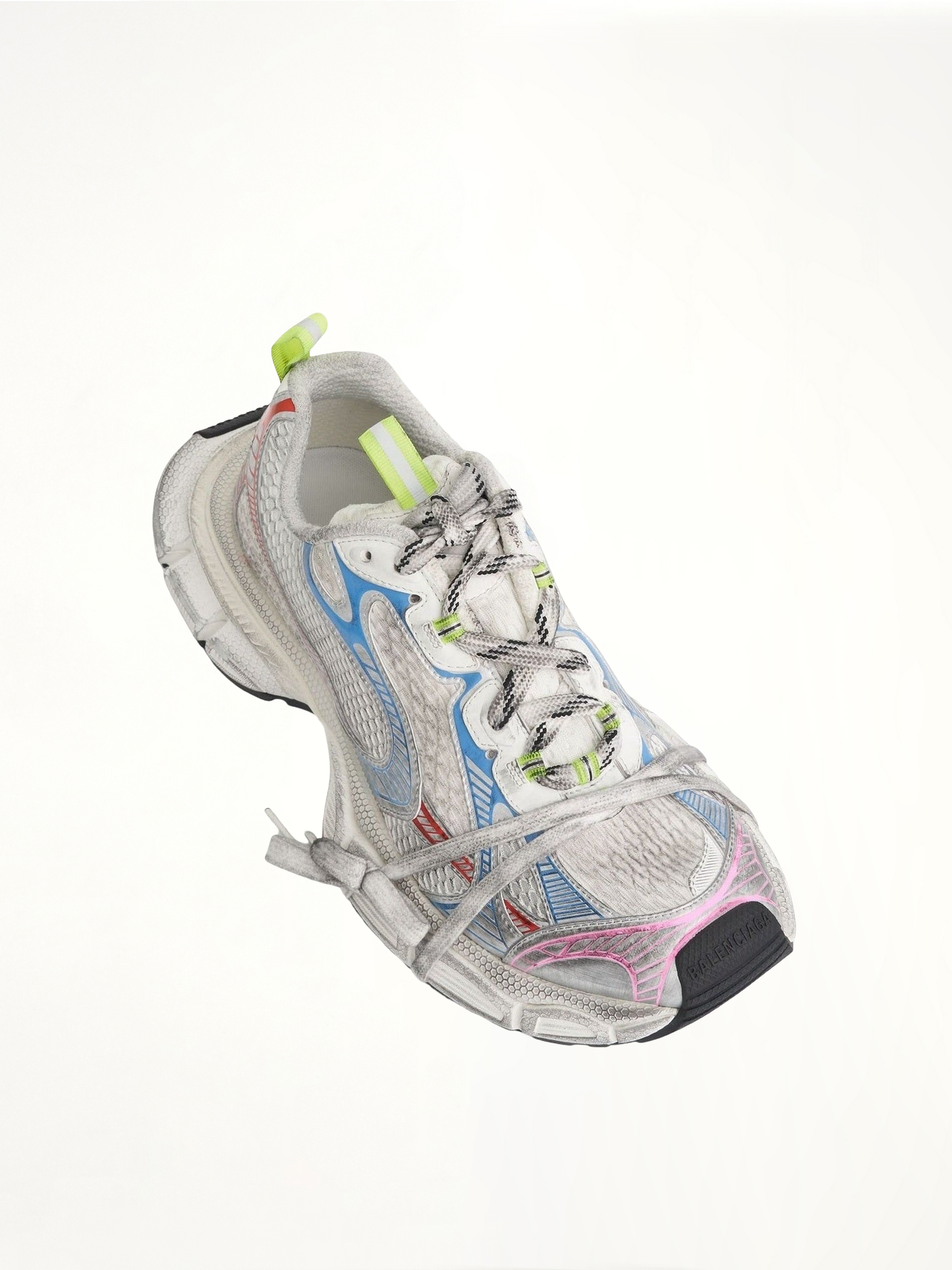 3XL Sneaker in White/Red/Blue Top View | BALENCIAGA