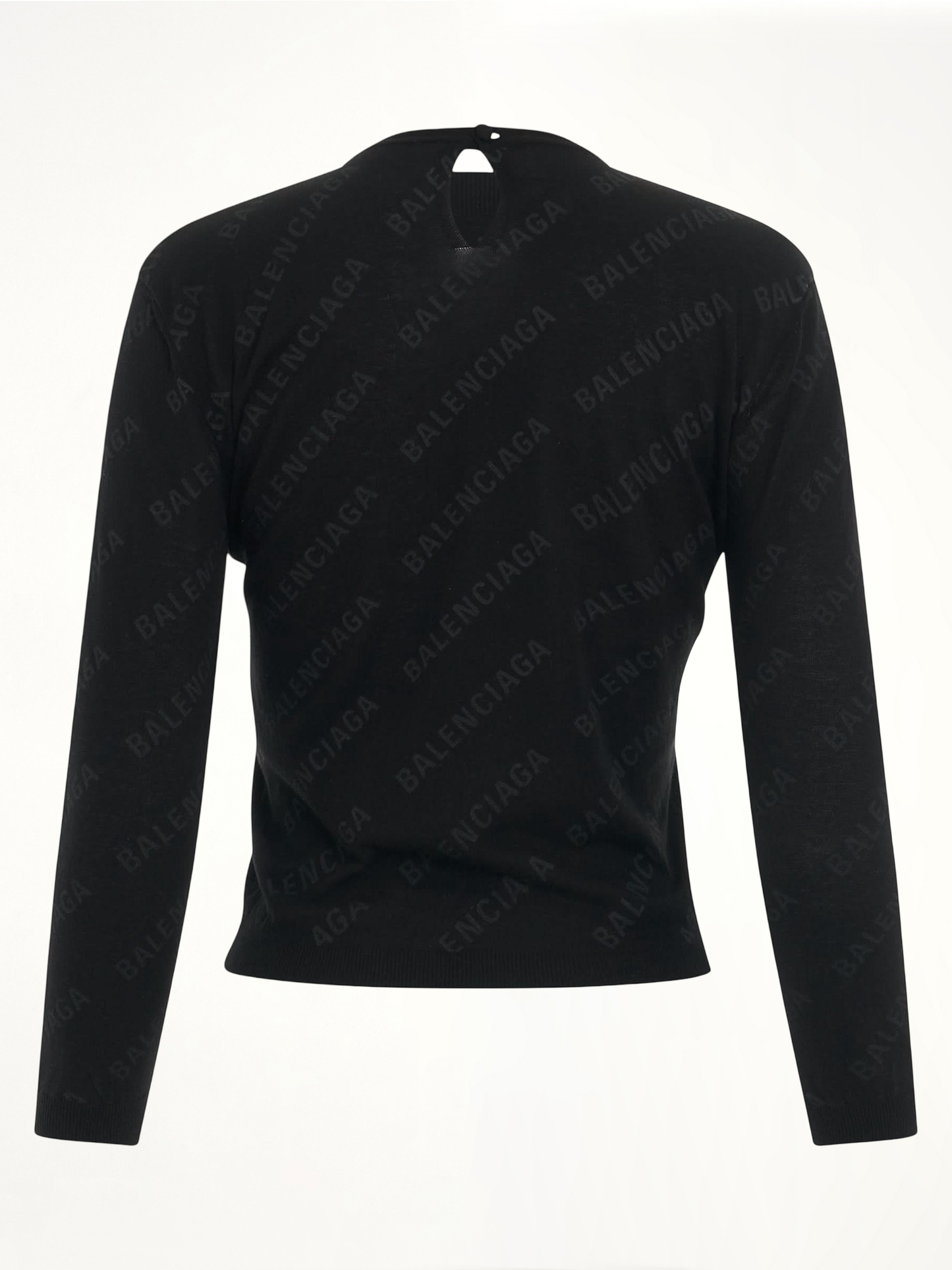 Allover Logo Knit Sweater in Black