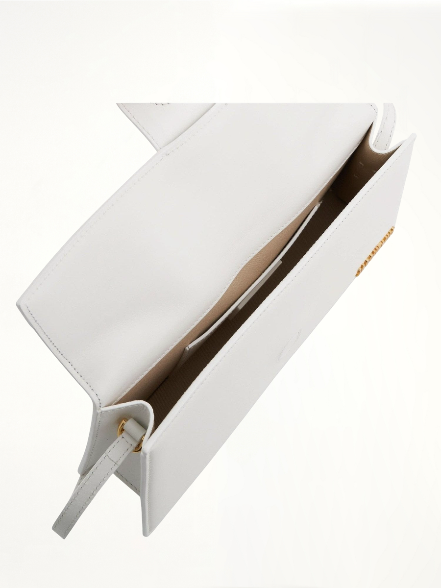 Le Bambino Long Leather Bag in White