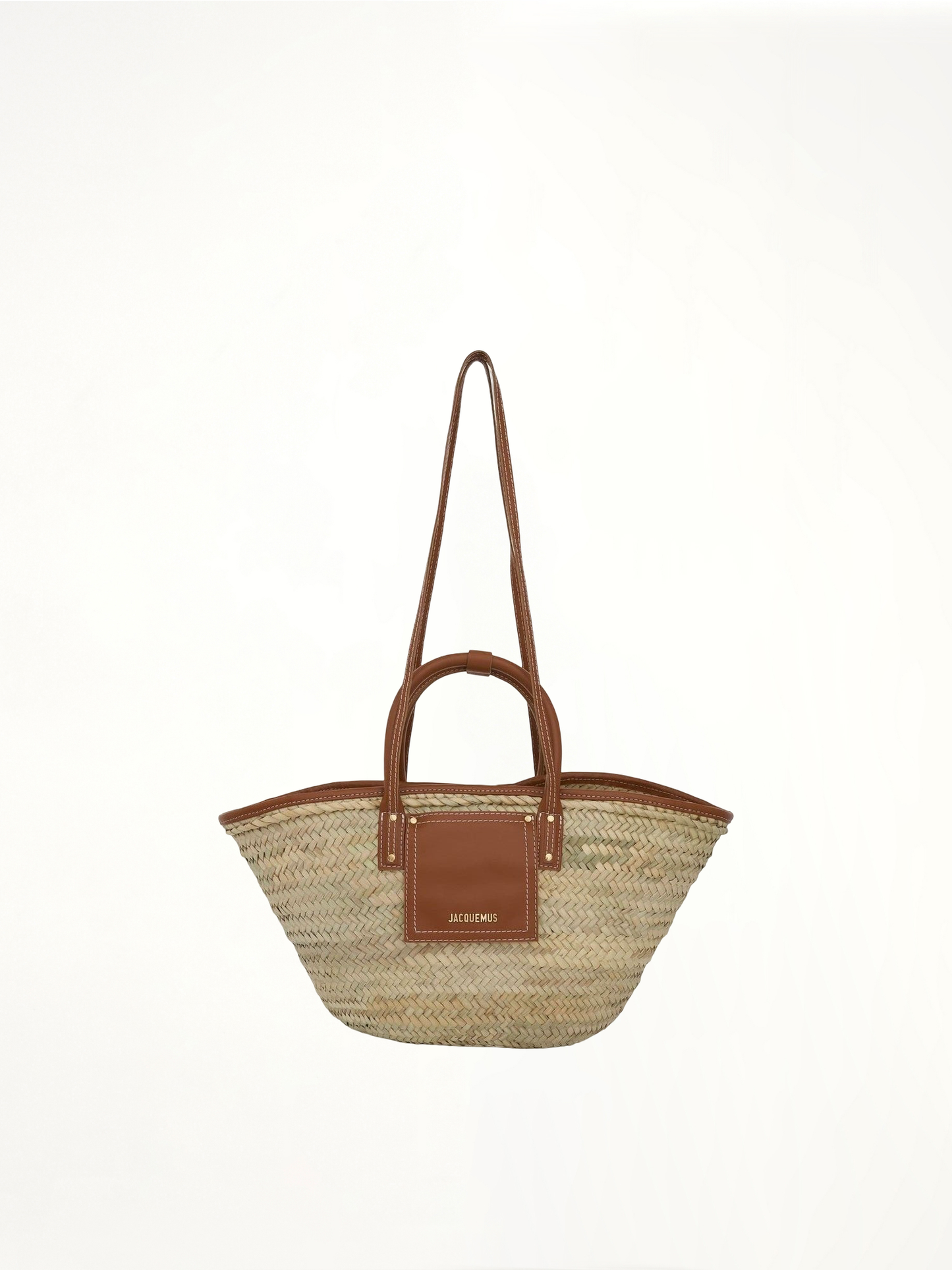 Le Panier Soleil Straw & Leather Bag in Light Brown 2