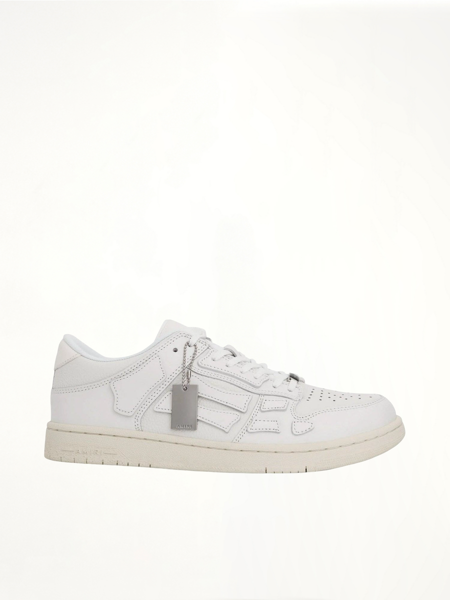 Skeleton Sneaker in White/Vintage Side View | AMIRI