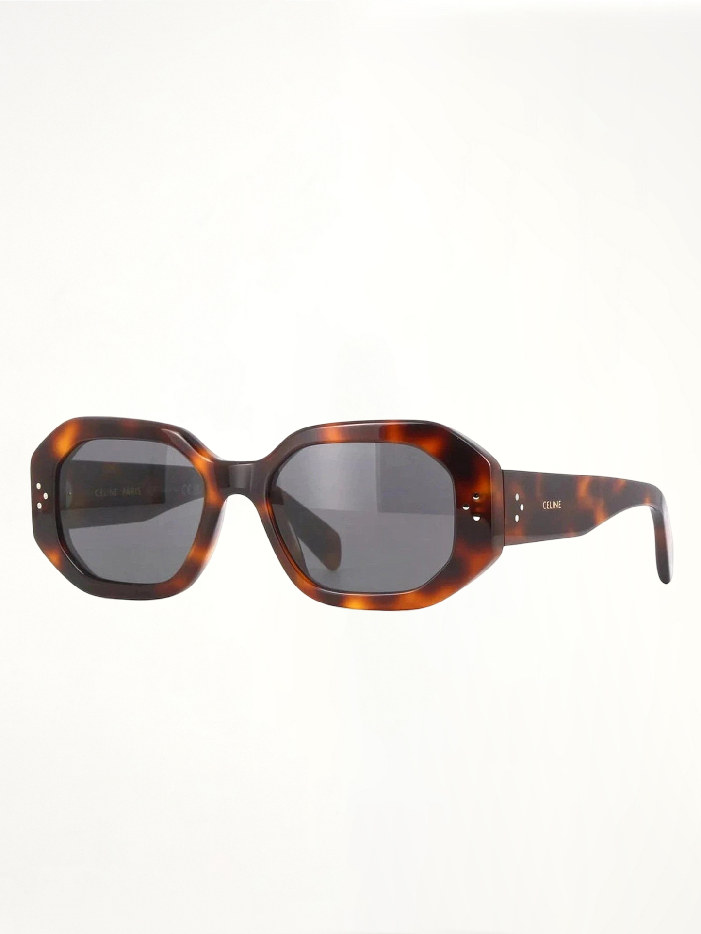 CL40255I Hexagonal Sunglasses in Havana