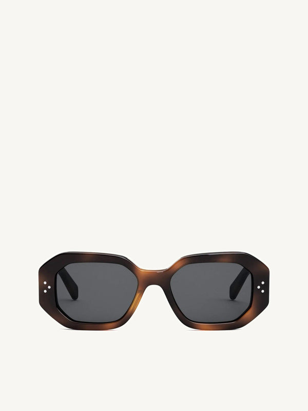 CL40255I Hexagonal Sunglasses in Havana