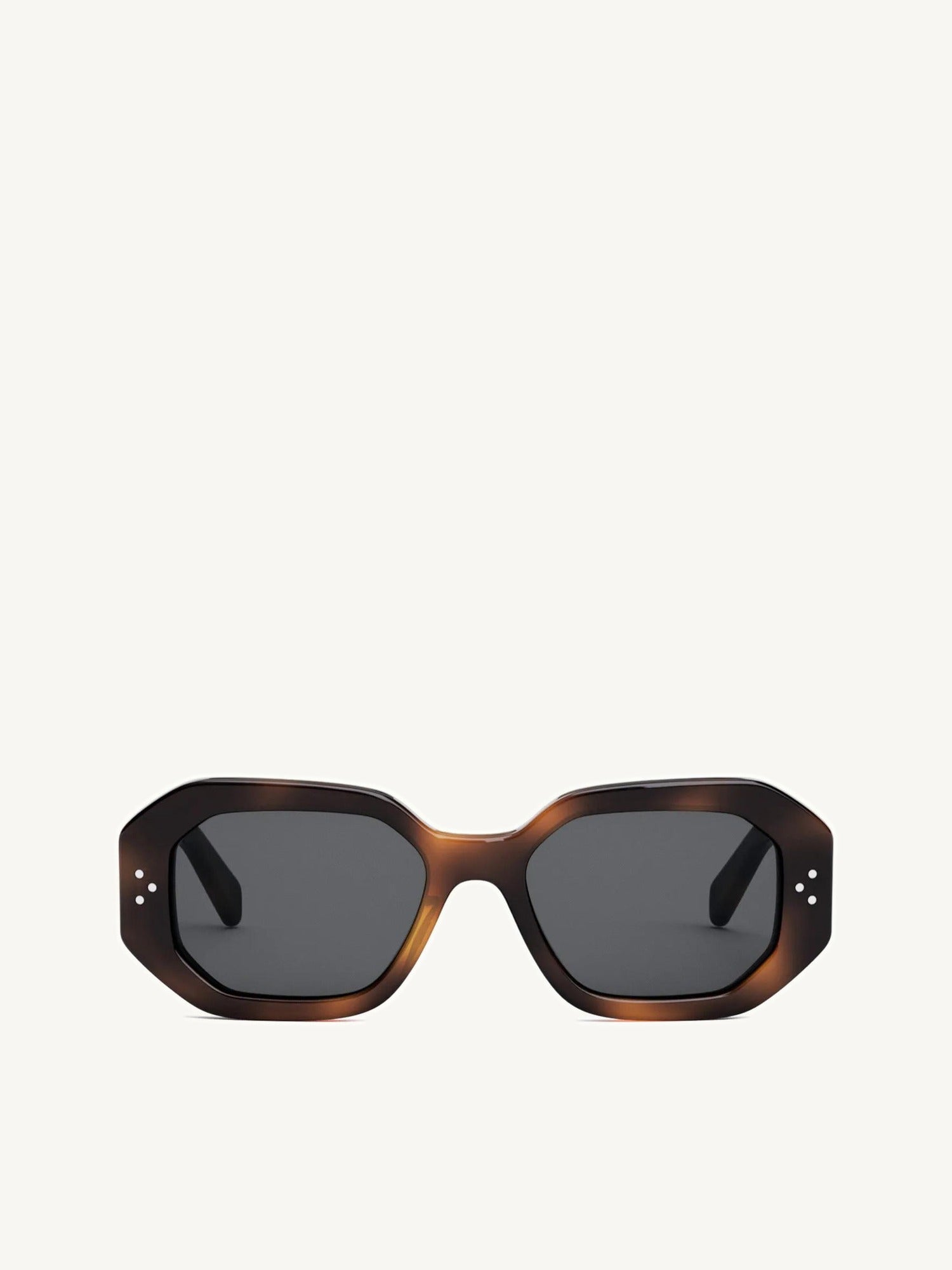 CL40255I Hexagonal Sunglasses in Havana