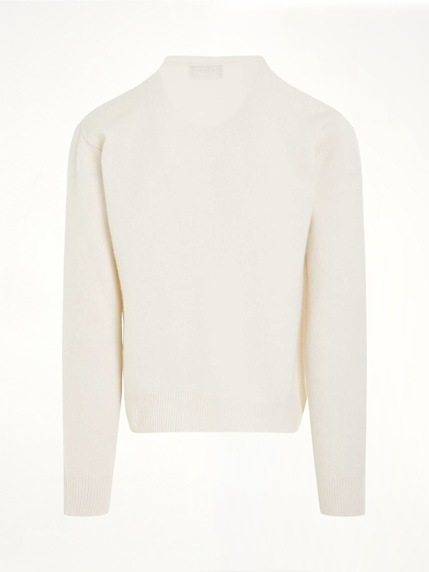 Pocket Logo Knit Cardigan in Ivory