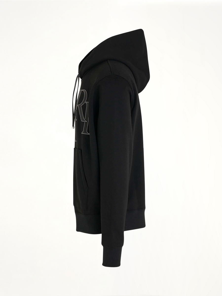 Staggered Logo Hoodie in Black