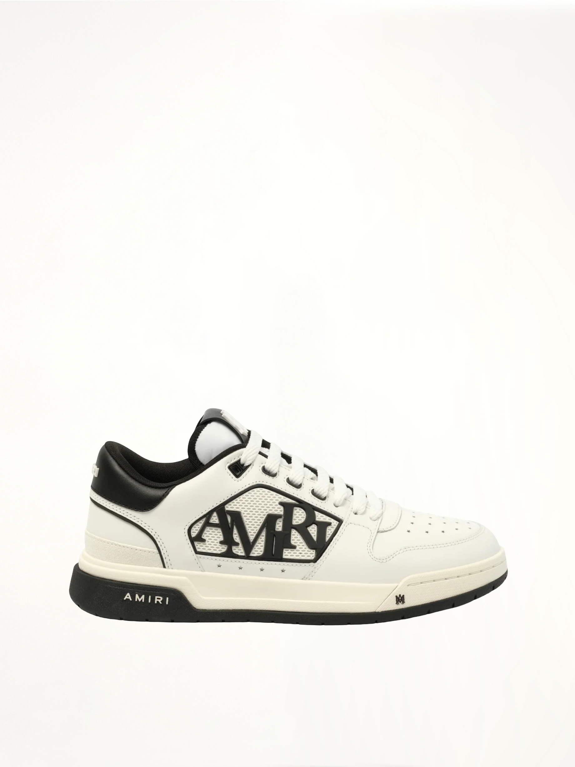 Classic Low Sneaker in White/Black Side View | AMIRI