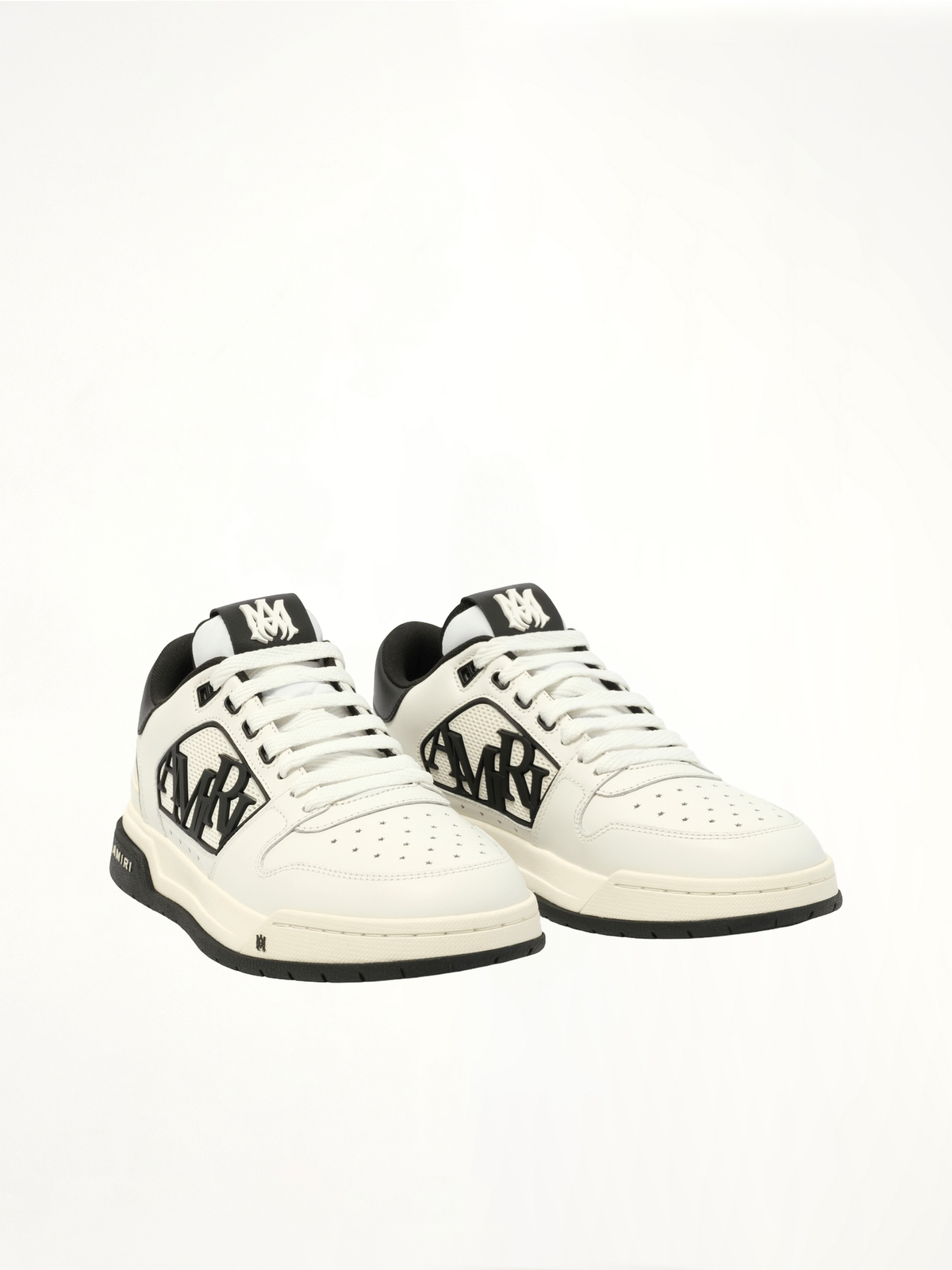 Classic Low Sneaker in White/Black Front View | AMIRI