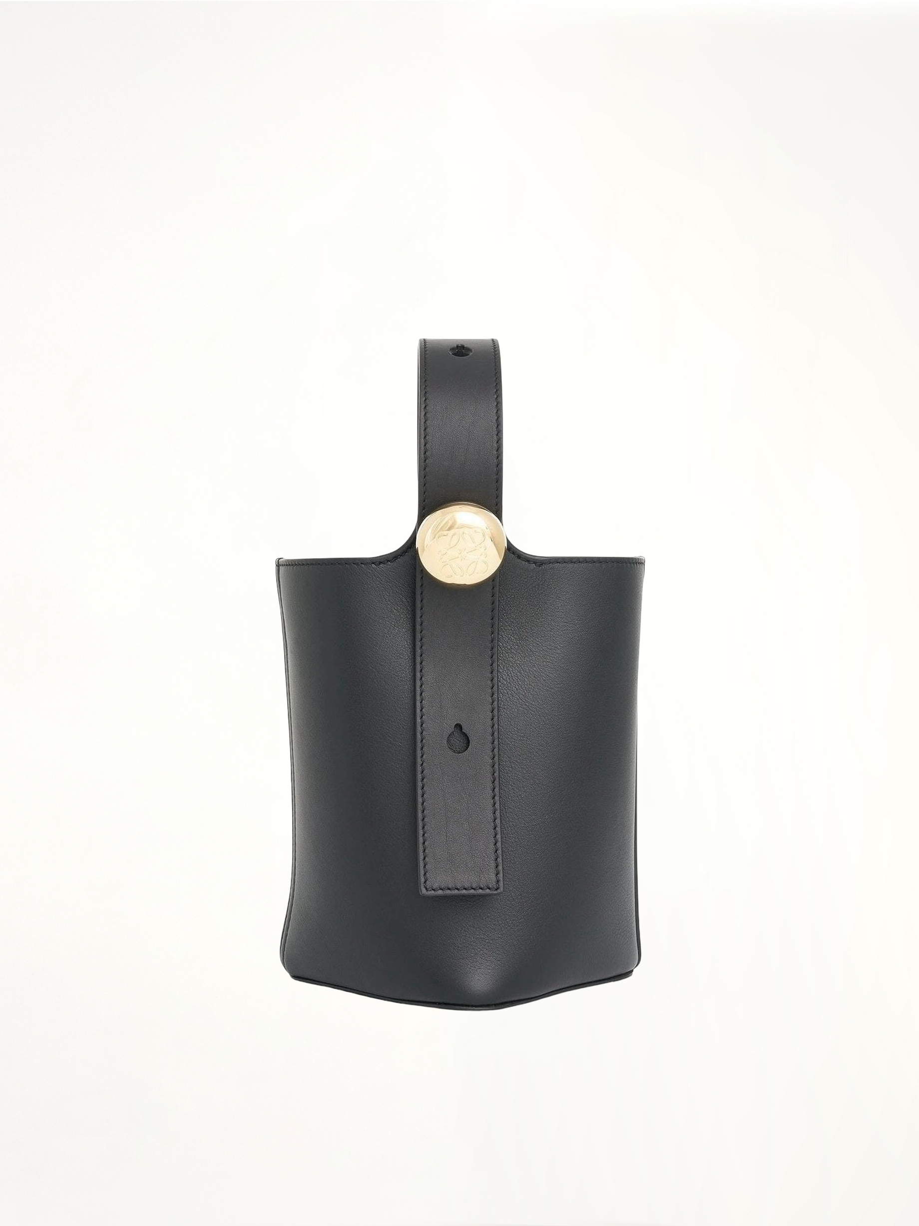 Mini Pebble Bucket Bag in Black