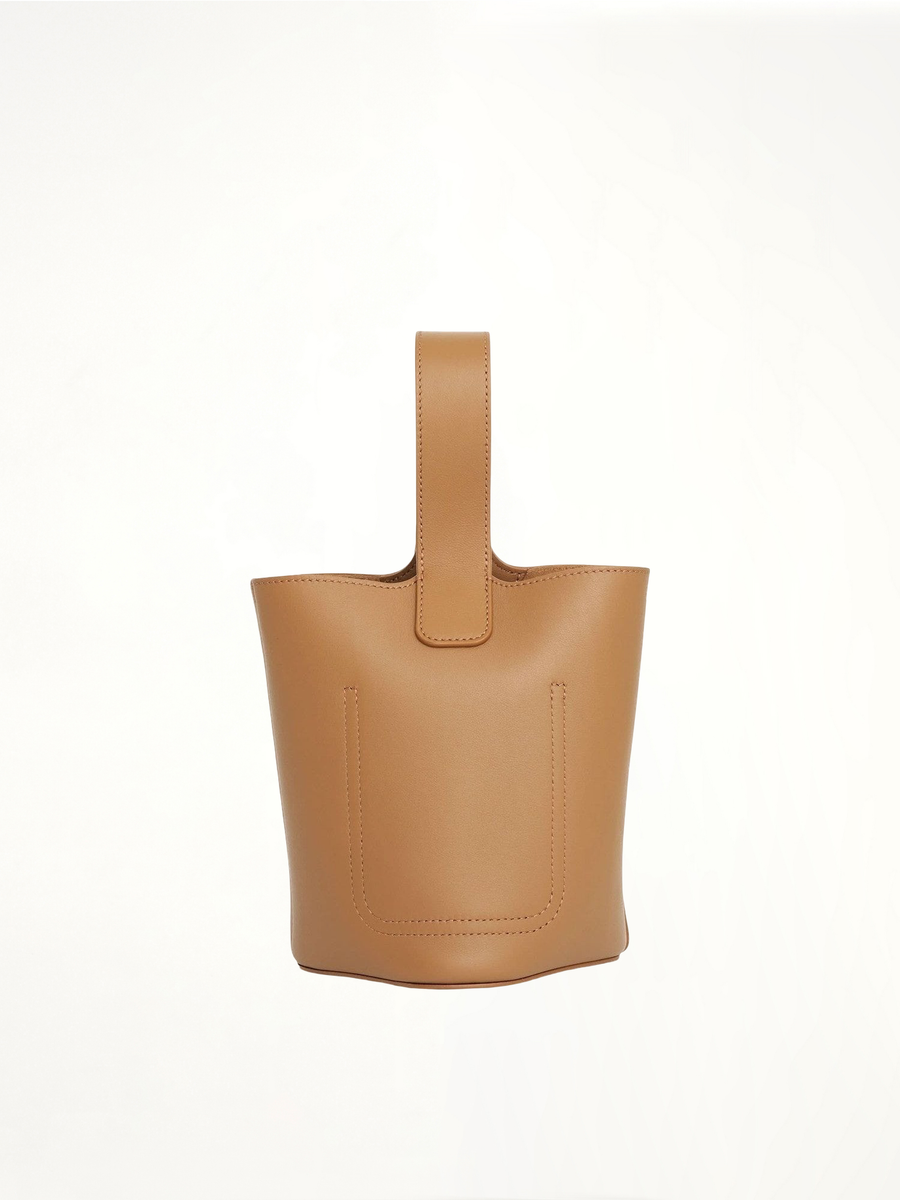 Mini Pebble Bucket Bag in Oak