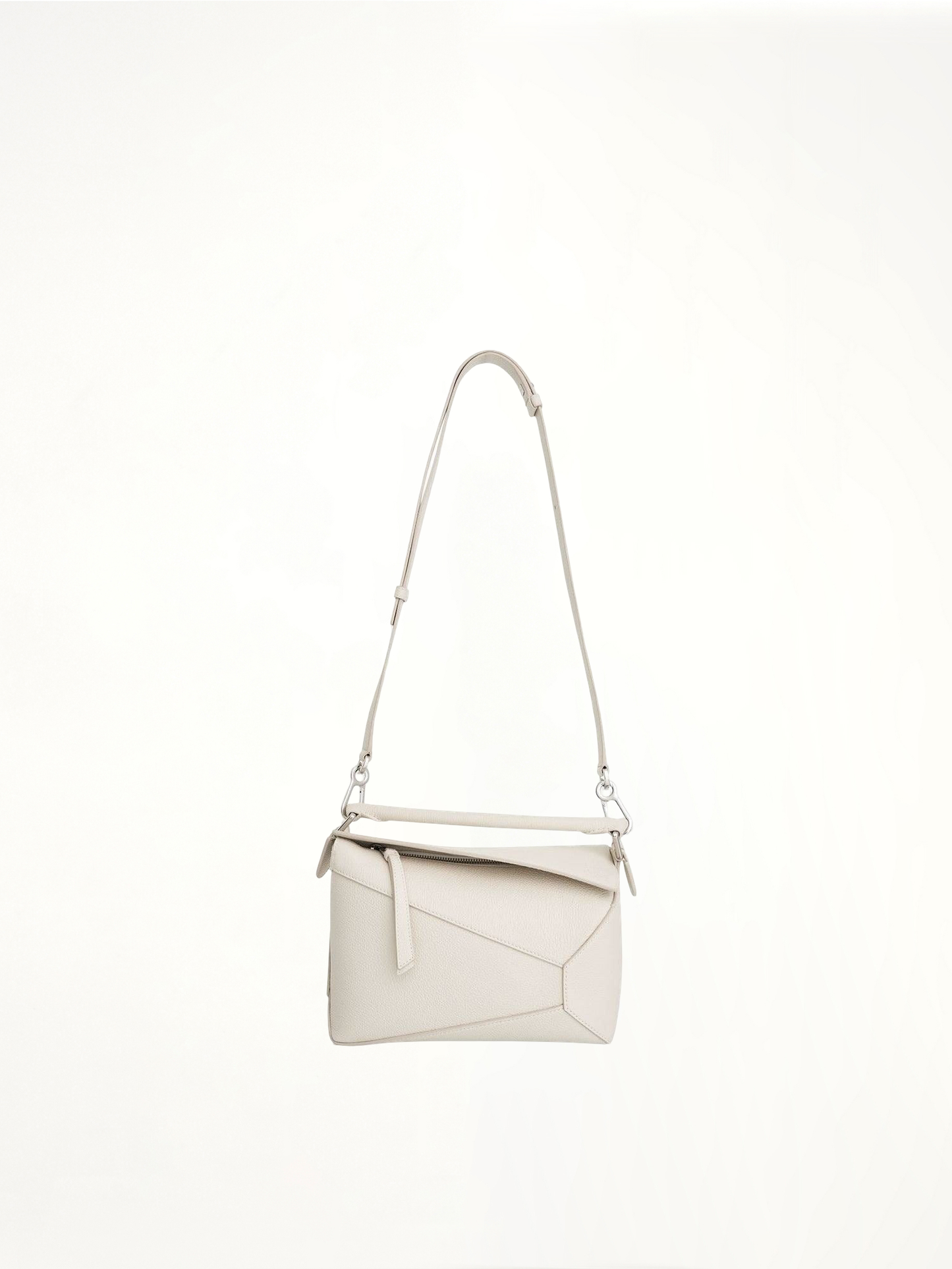 Small Puzzle Edge Bag in Soft White