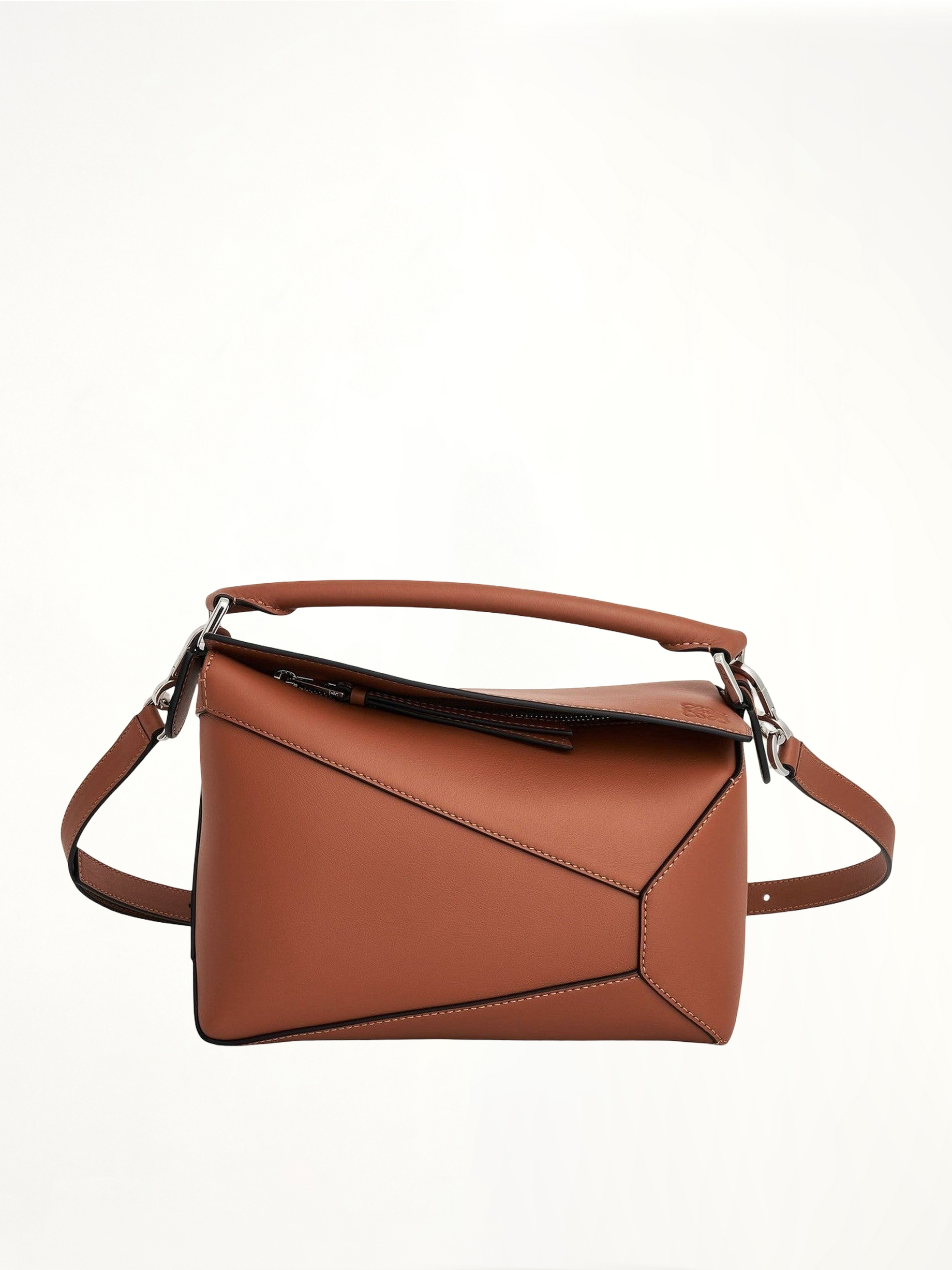 Small Puzzle Edge Bag in Tan