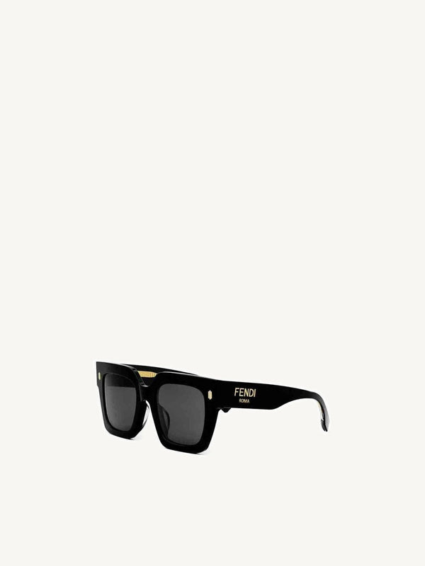 Fendi FE40101F 5201A D-Frame Acetate Sunglasses in Beige Gold