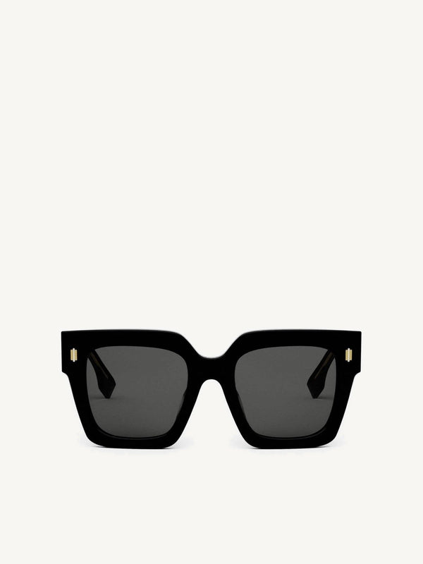 Fendi FE40101F 5201A D-Frame Acetate Sunglasses in Beige Gold