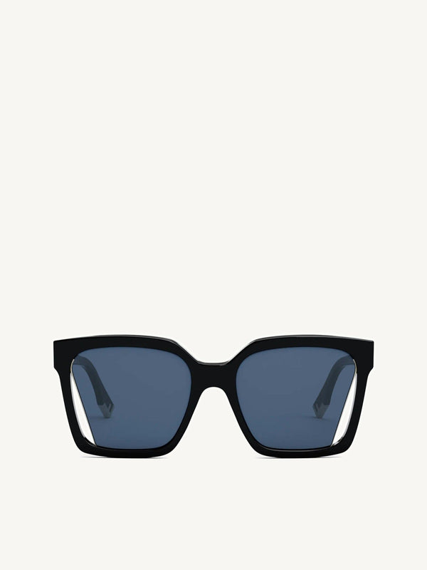 Fendi FE40085I 5501V Geometric Sunglasses in Blue/Black