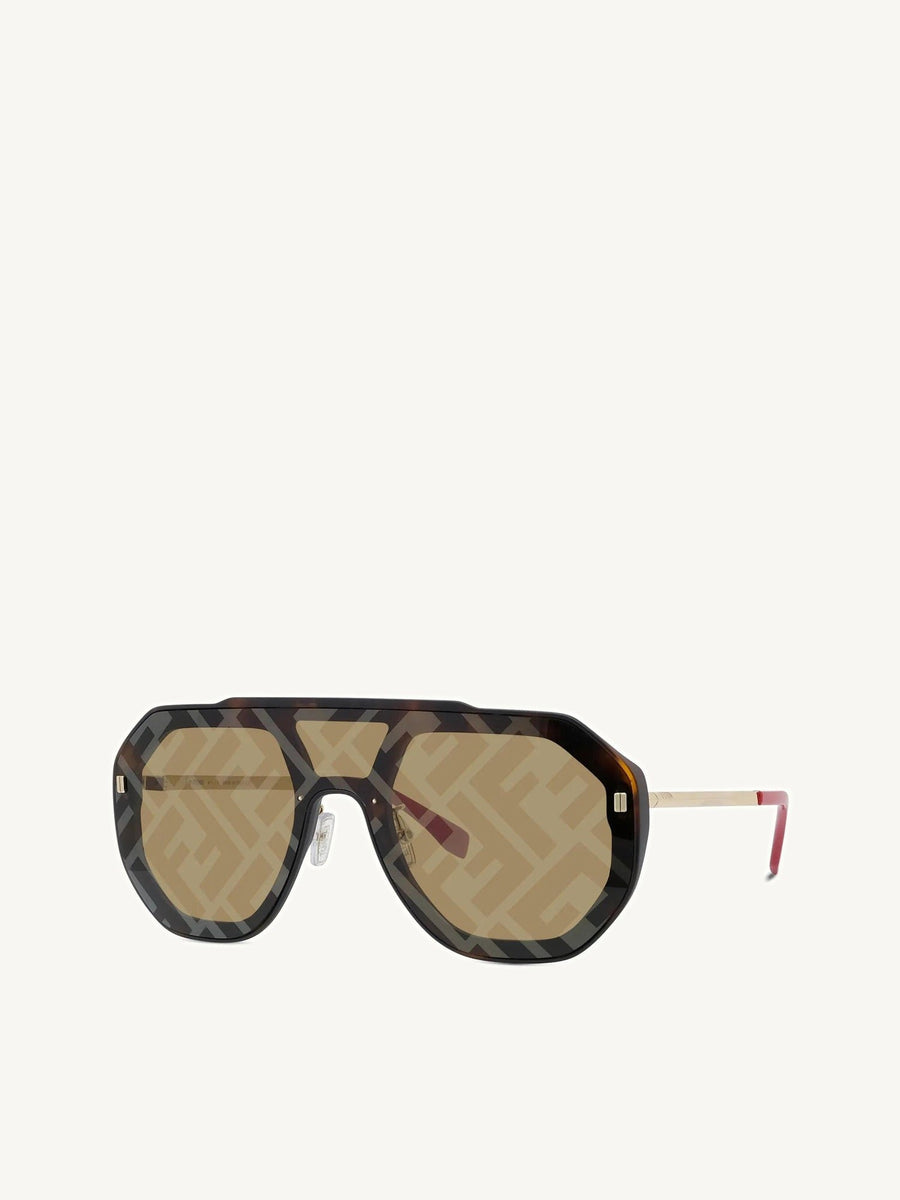 Fendi FE40006U 0052G Aviator Sunglasses in Havana/Grey