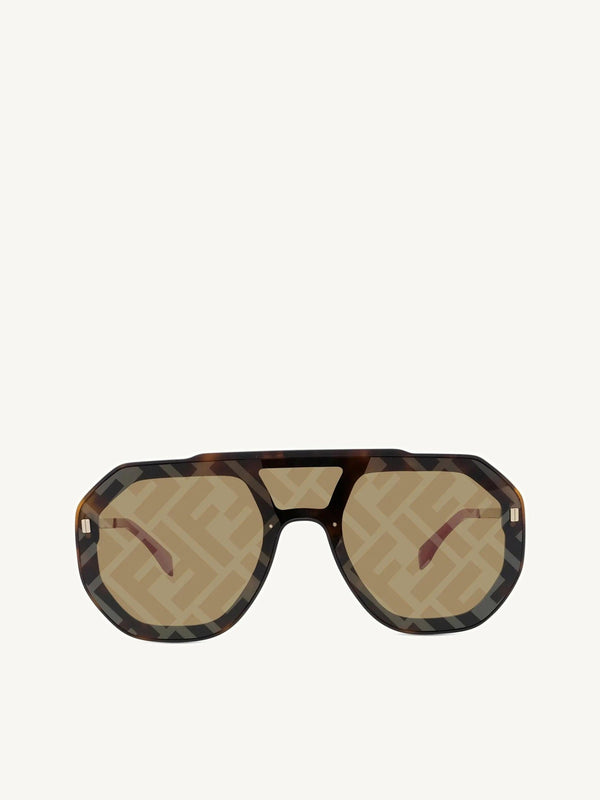 Fendi FE40006U 0052G Aviator Sunglasses in Havana/Grey