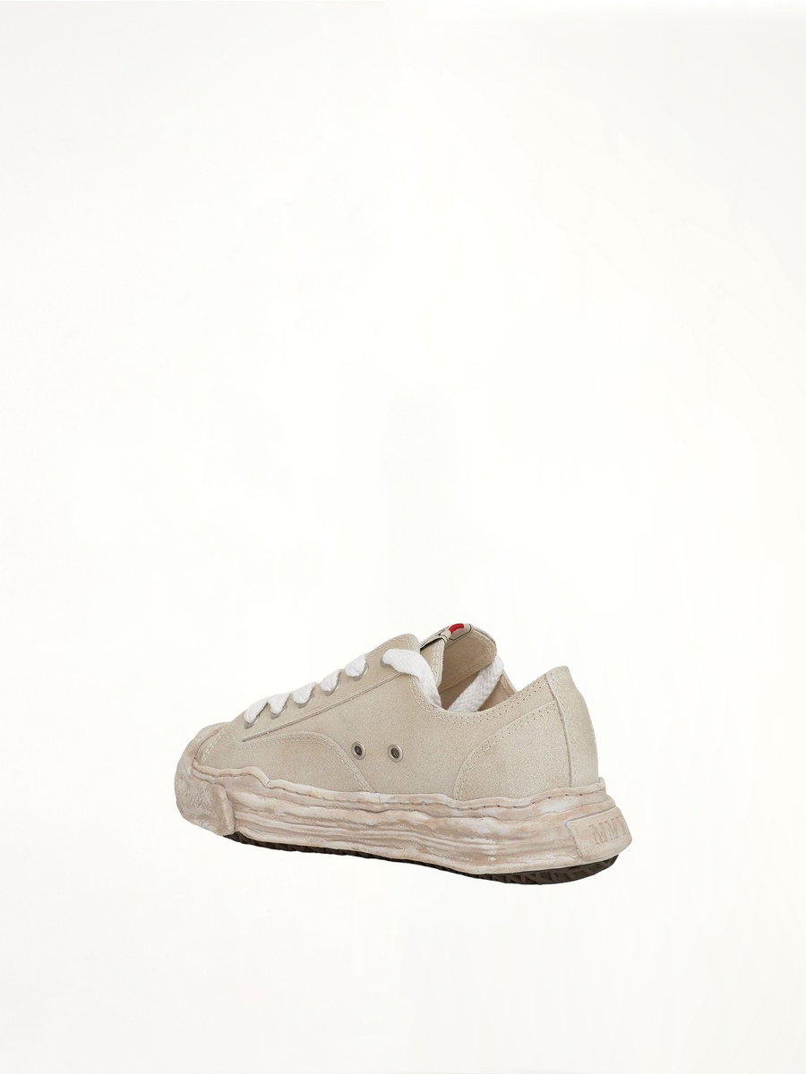 Hank OG Vintage Sole Sneaker in White Back View | MAISON MIHARA YASUHIRO