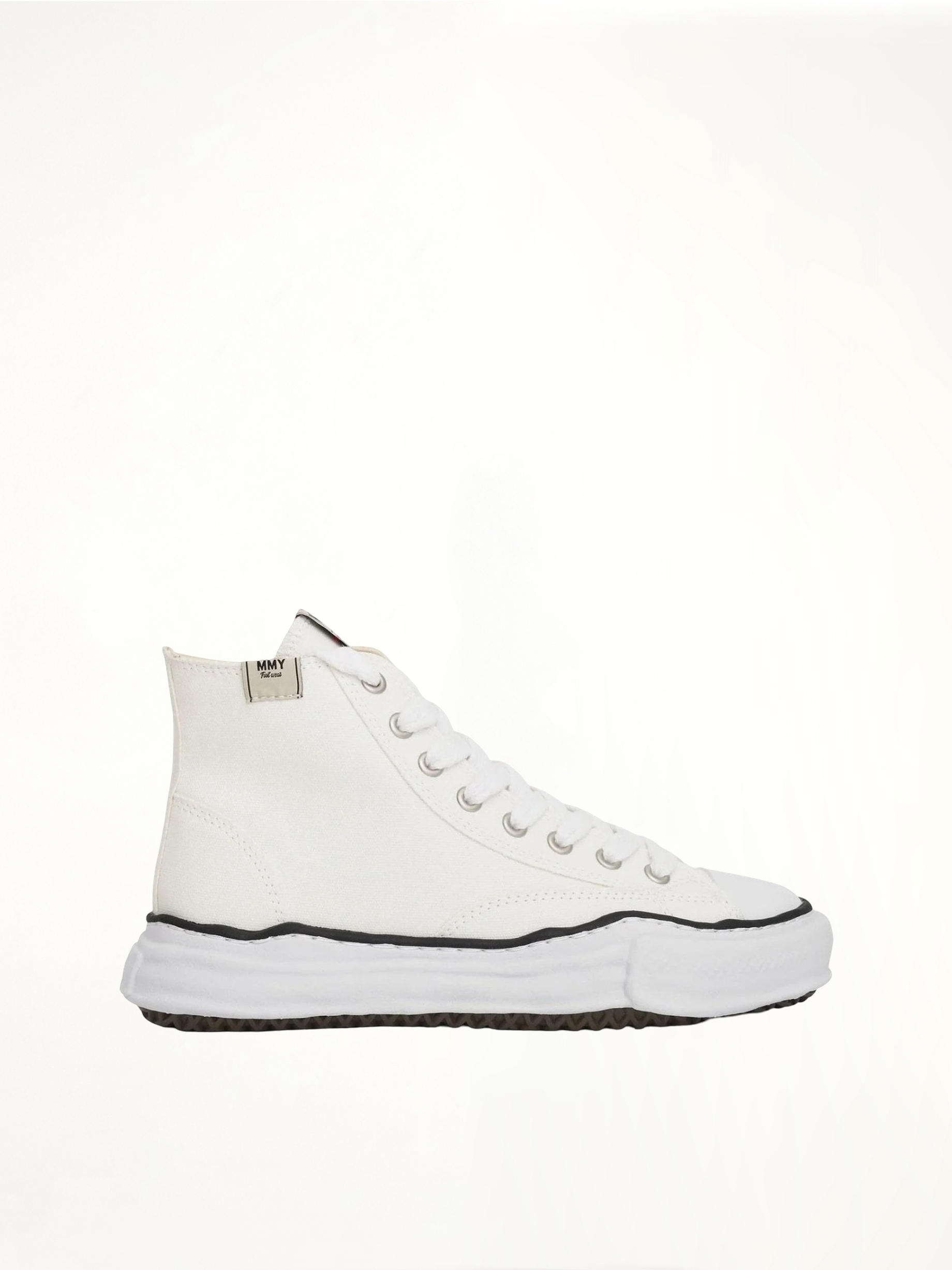 Peterson OG High Sneaker in White Side View | MAISON MIHARA YASUHIRO