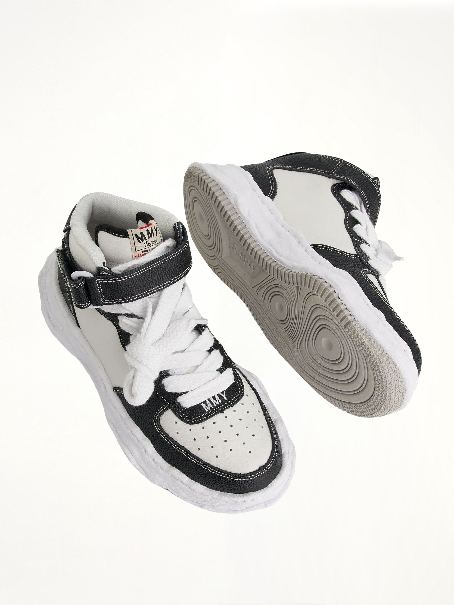 Wayne OG High Sneaker in Black/White Top View | MAISON MIHARA YASUHIRO