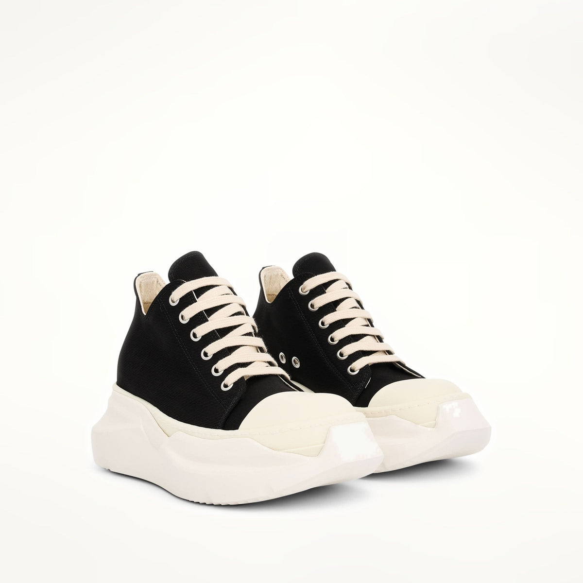 Abstract Sneaker in Black/Milk Front View | RICK OWENS DRKSHDW