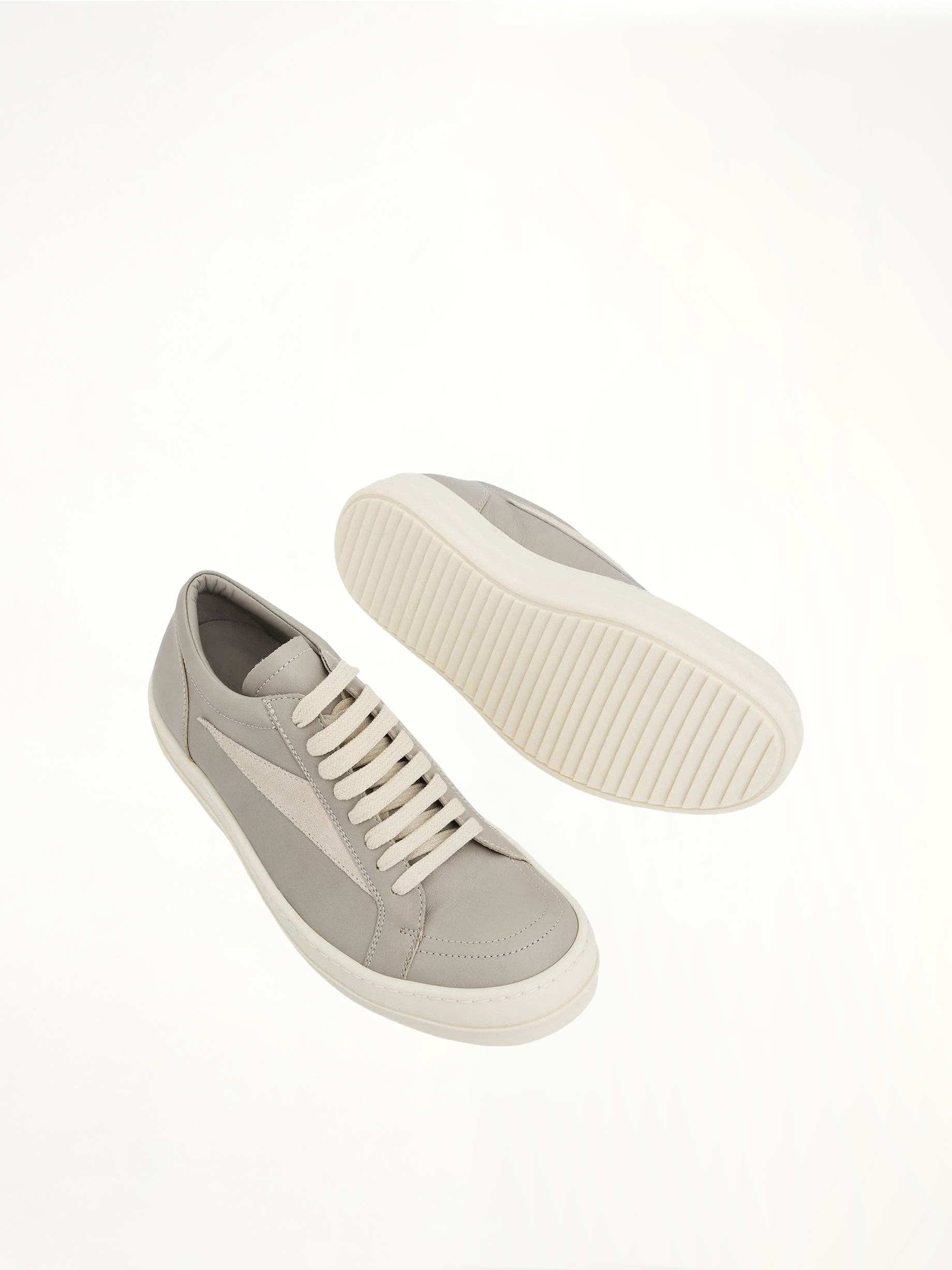 Women Vintage Leather Sneaker in Pearl/Milk Top View | RICK OWENS