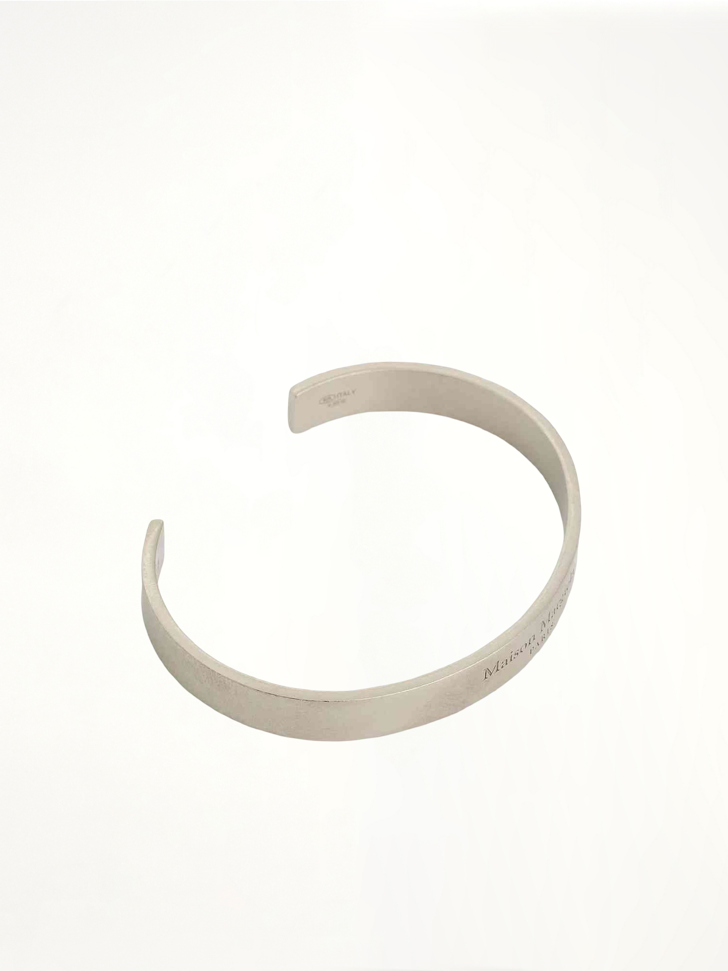 Large Margiela Logo Cuff Bracelet in Silver