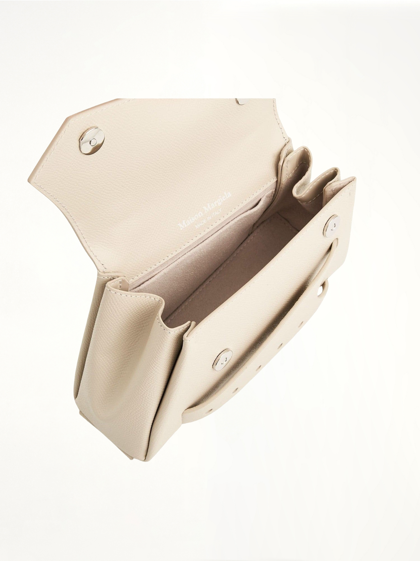 Micro Snatched Asymmetric Bag in Greige