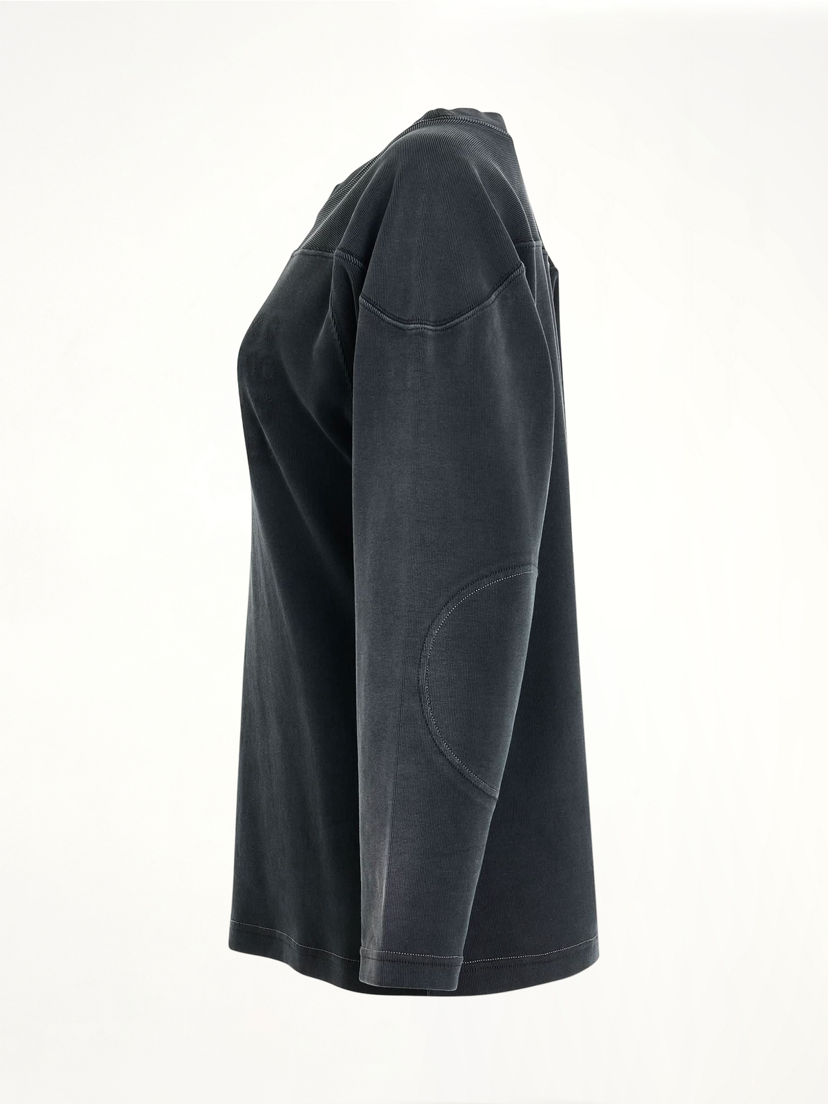 Rib Cotton Logo Sweatshirt in Black