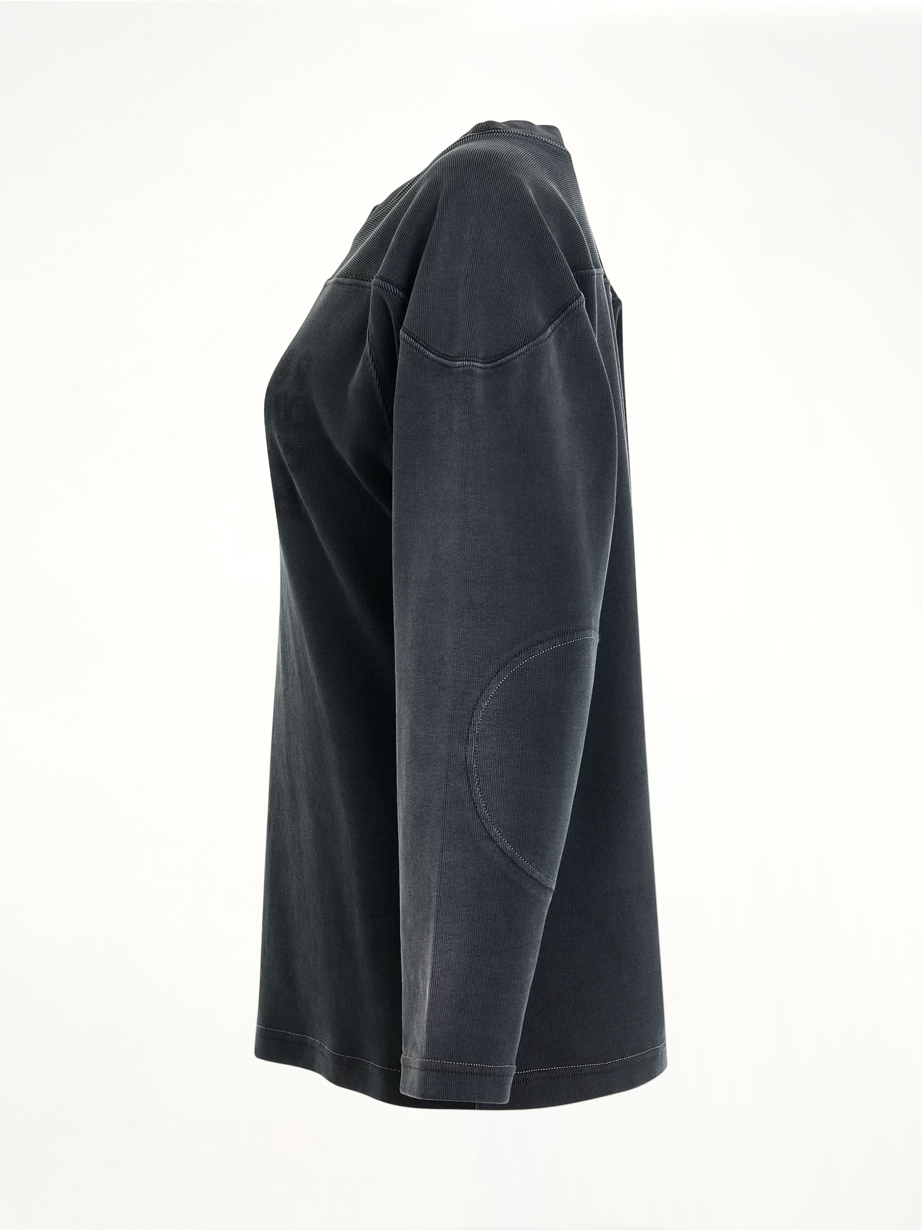 Rib Cotton Logo Sweatshirt in Black