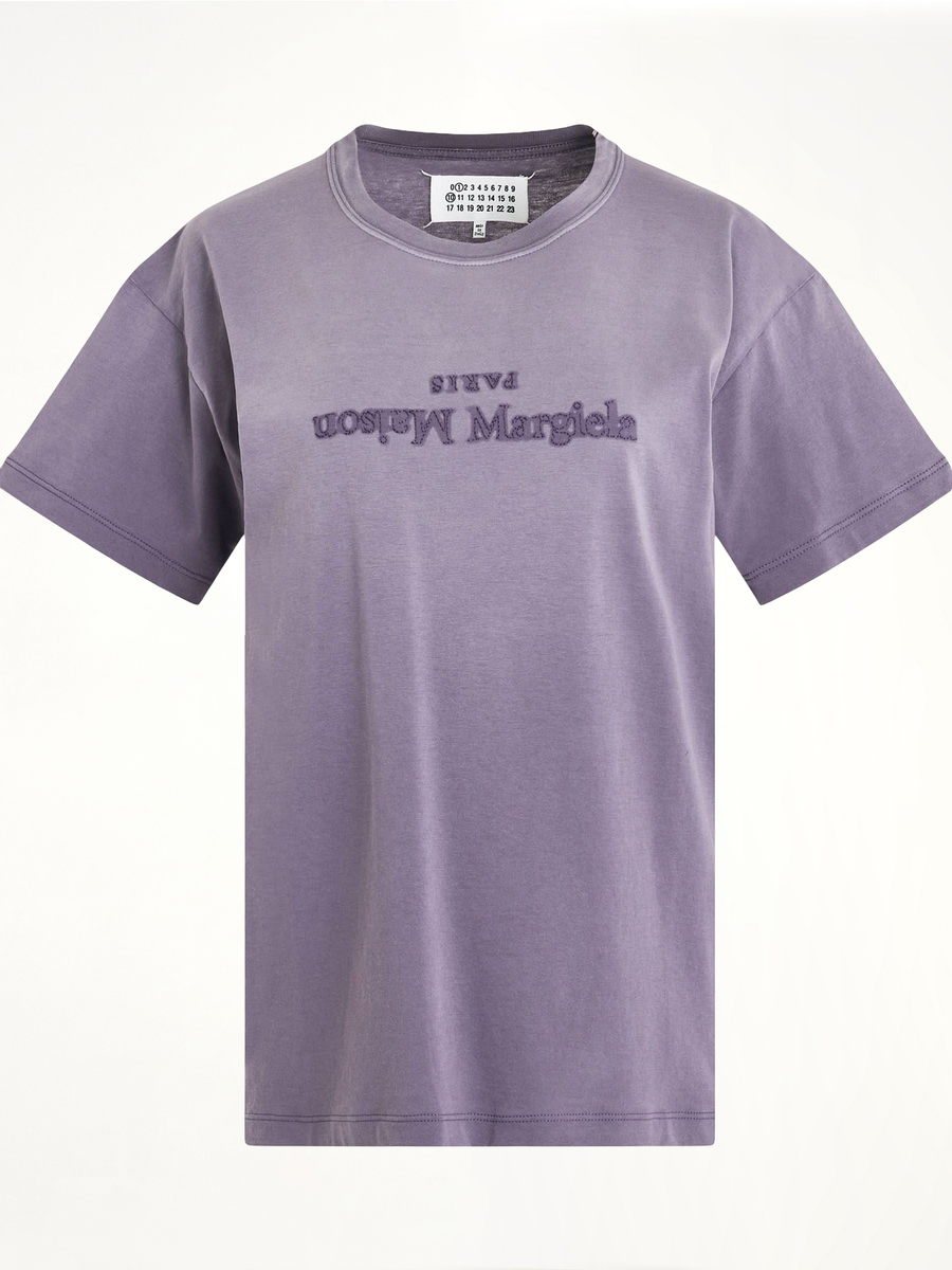 Cotton Jersey Logo T-Shirt in Washed Purple