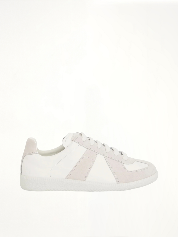 Replica Leather Sneaker in Off White Side View | MAISON MARGIELA