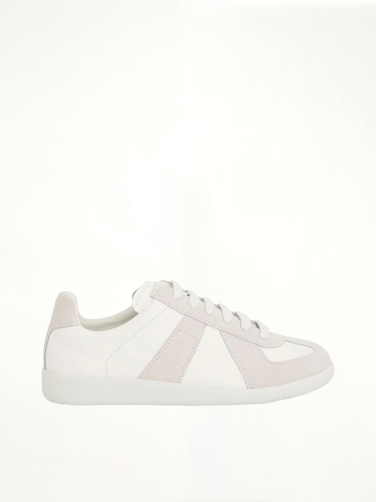 Replica Leather Sneaker in Off White Side View | MAISON MARGIELA