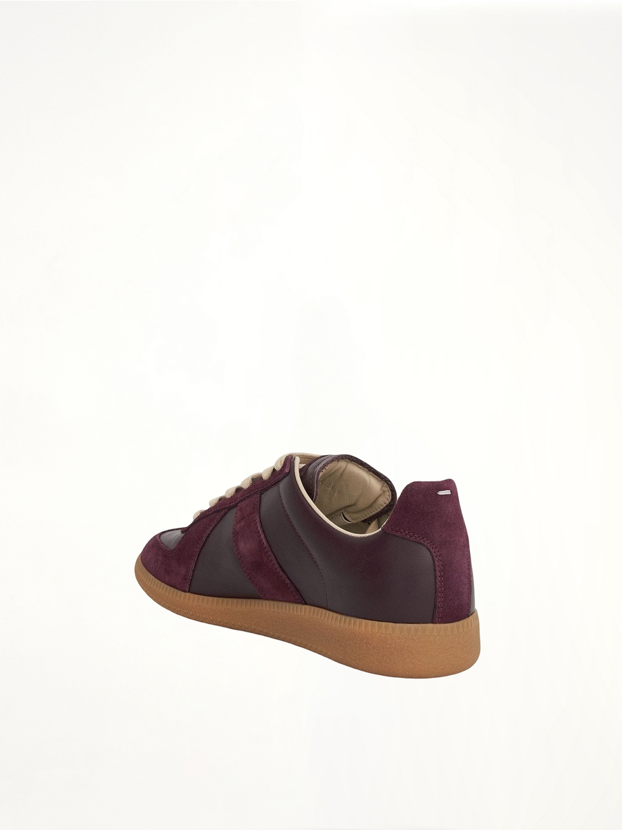Replica Leather Sneaker in Merlot Back View | MAISON MARGIELA