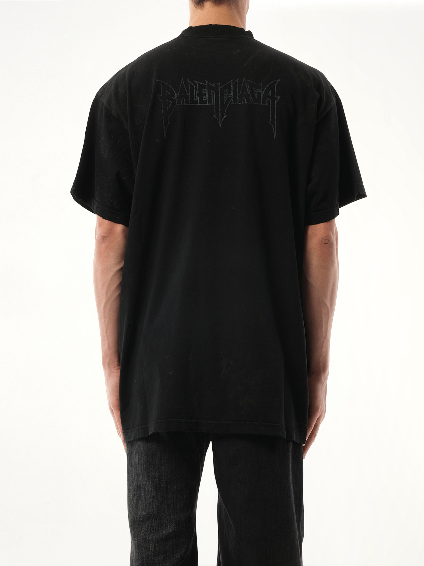 Paris Moon Oversized T-Shirt in Washed Black